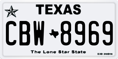 TX license plate CBW8969