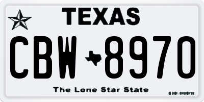 TX license plate CBW8970