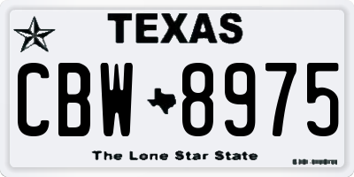 TX license plate CBW8975