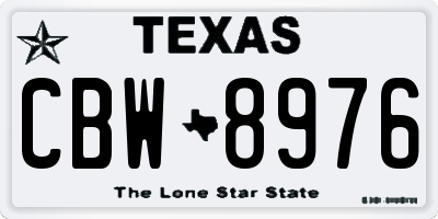 TX license plate CBW8976