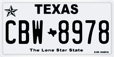 TX license plate CBW8978