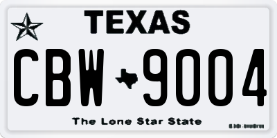 TX license plate CBW9004