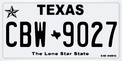 TX license plate CBW9027