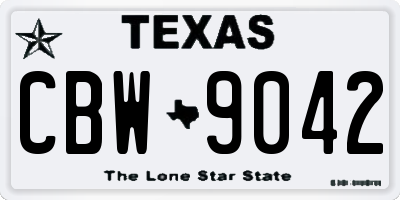 TX license plate CBW9042