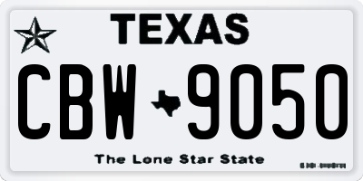 TX license plate CBW9050