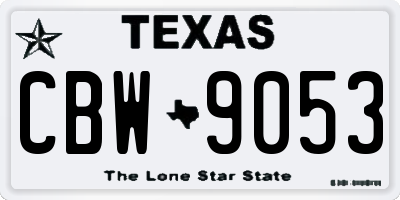 TX license plate CBW9053