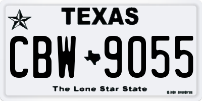 TX license plate CBW9055