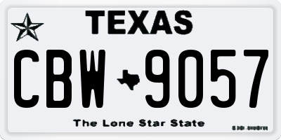 TX license plate CBW9057
