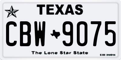 TX license plate CBW9075