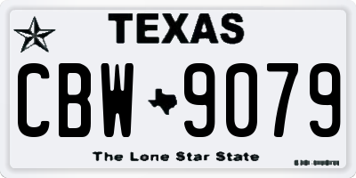TX license plate CBW9079