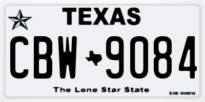 TX license plate CBW9084