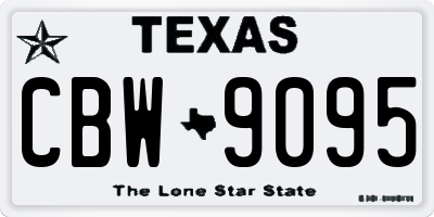 TX license plate CBW9095