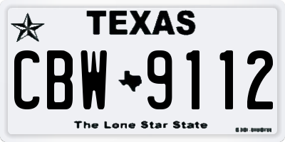 TX license plate CBW9112