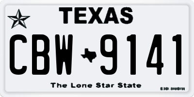 TX license plate CBW9141