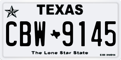 TX license plate CBW9145