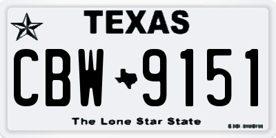 TX license plate CBW9151