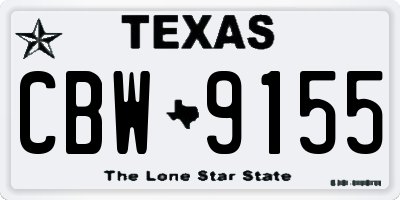 TX license plate CBW9155
