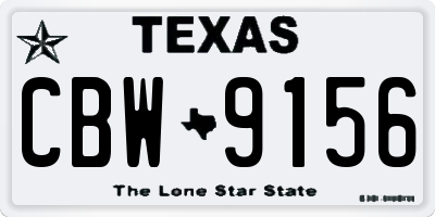 TX license plate CBW9156