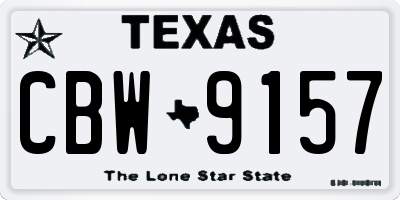 TX license plate CBW9157