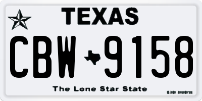 TX license plate CBW9158