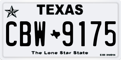 TX license plate CBW9175