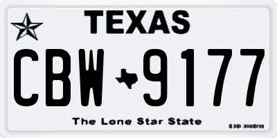 TX license plate CBW9177