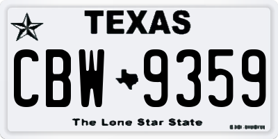 TX license plate CBW9359