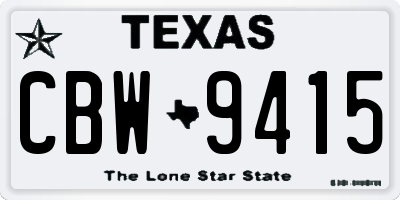 TX license plate CBW9415