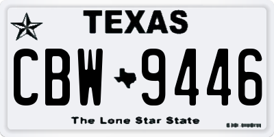 TX license plate CBW9446