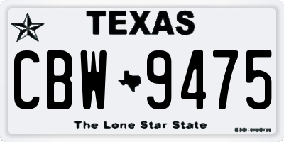 TX license plate CBW9475