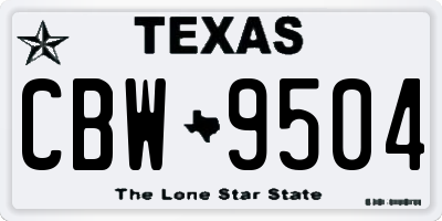 TX license plate CBW9504
