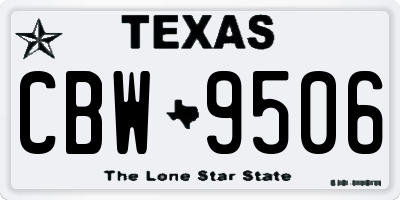 TX license plate CBW9506