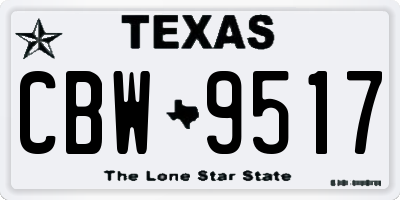 TX license plate CBW9517