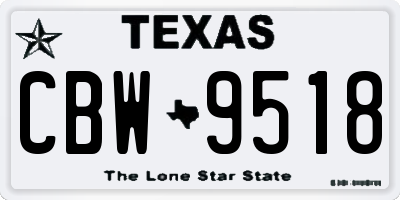 TX license plate CBW9518