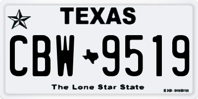 TX license plate CBW9519