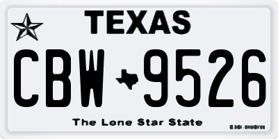 TX license plate CBW9526