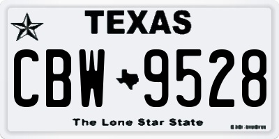 TX license plate CBW9528