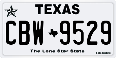 TX license plate CBW9529