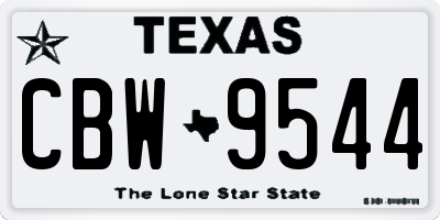 TX license plate CBW9544