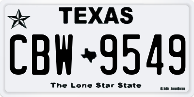 TX license plate CBW9549
