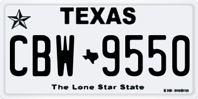 TX license plate CBW9550