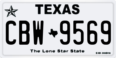 TX license plate CBW9569