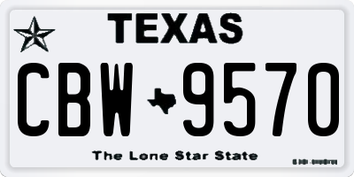 TX license plate CBW9570