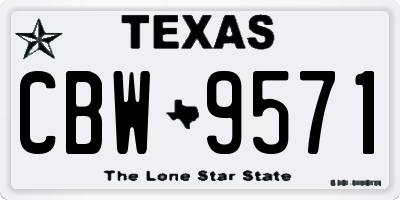 TX license plate CBW9571