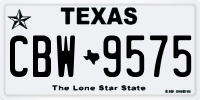 TX license plate CBW9575