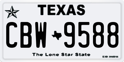 TX license plate CBW9588