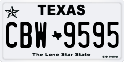 TX license plate CBW9595