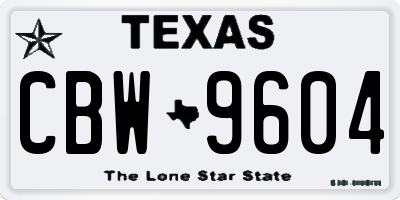 TX license plate CBW9604