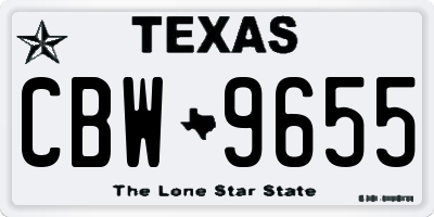 TX license plate CBW9655