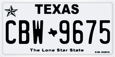 TX license plate CBW9675